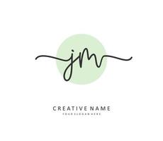 J M JM Initial letter handwriting and  signature logo. A concept handwriting initial logo with template element. vector