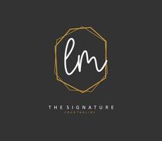 L M LM Initial letter handwriting and  signature logo. A concept handwriting initial logo with template element. vector