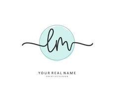 L M LM Initial letter handwriting and  signature logo. A concept handwriting initial logo with template element. vector