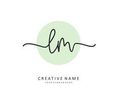 L M LM Initial letter handwriting and  signature logo. A concept handwriting initial logo with template element. vector