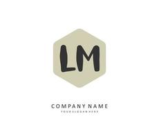 L M LM Initial letter handwriting and  signature logo. A concept handwriting initial logo with template element. vector