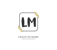 L M LM Initial letter handwriting and  signature logo. A concept handwriting initial logo with template element. vector