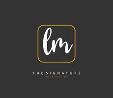 L M LM Initial letter handwriting and  signature logo. A concept handwriting initial logo with template element. vector