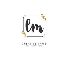 L M LM Initial letter handwriting and  signature logo. A concept handwriting initial logo with template element. vector