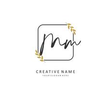 M MM Initial letter handwriting and  signature logo. A concept handwriting initial logo with template element. vector