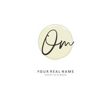 O M OM Initial letter handwriting and  signature logo. A concept handwriting initial logo with template element. vector