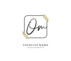 O M OM Initial letter handwriting and  signature logo. A concept handwriting initial logo with template element. vector