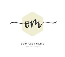 O M OM Initial letter handwriting and  signature logo. A concept handwriting initial logo with template element. vector