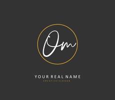 O M OM Initial letter handwriting and  signature logo. A concept handwriting initial logo with template element. vector