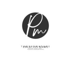 P M PM Initial letter handwriting and  signature logo. A concept handwriting initial logo with template element. vector