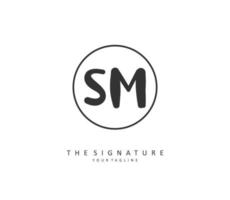 s metro sm inicial letra escritura y firma logo. un concepto escritura inicial logo con modelo elemento. vector