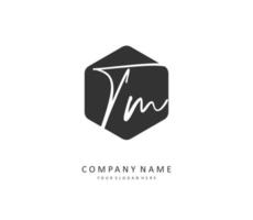 T M TM Initial letter handwriting and  signature logo. A concept handwriting initial logo with template element. vector