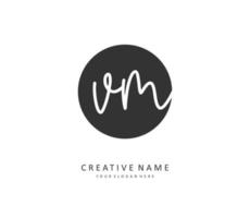 V M VM Initial letter handwriting and  signature logo. A concept handwriting initial logo with template element. vector