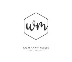 W M WM Initial letter handwriting and  signature logo. A concept handwriting initial logo with template element. vector