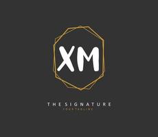 X metro xm inicial letra escritura y firma logo. un concepto escritura inicial logo con modelo elemento. vector