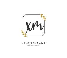 X M XM Initial letter handwriting and  signature logo. A concept handwriting initial logo with template element. vector