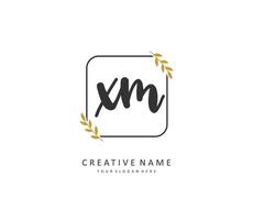 X M XM Initial letter handwriting and  signature logo. A concept handwriting initial logo with template element. vector