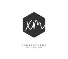 X M XM Initial letter handwriting and  signature logo. A concept handwriting initial logo with template element. vector