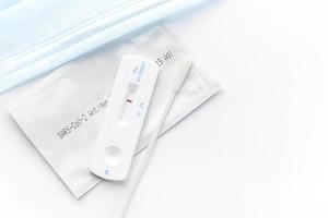 Home testing kit for coronavirus on a white background photo