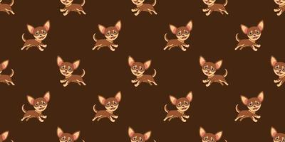 Vector cartoon character chihuahua dog seamless pattern background