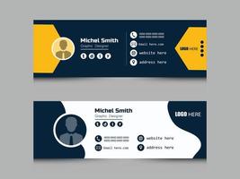 Email signature template or email footer and personal social media cover design vector