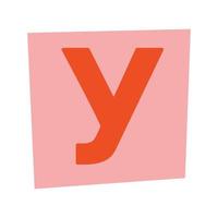Vector ransom letter y in y2k style. Latin retro letter cut-outs from newspaper or magazine. Criminal character. Ransom colorful letter y.