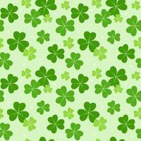 Seamless Pattern of Shamrock or Clover Leaves. Green Leaf Background vector