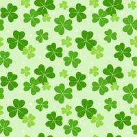 Seamless Pattern of Shamrock or Clover Leaves. Green Leaf Background vector