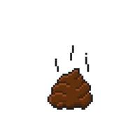 a dirty poop in pixel art style vector