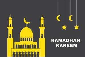 Ramadan Kareem. Islamic Background Design with Arabic Ornament stars and crescent moon, vector. vector