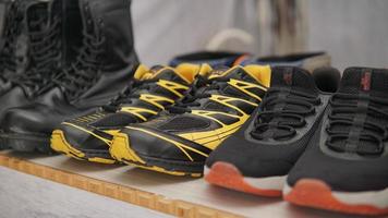 Sports shoes in the store. Shallow depth of field. photo