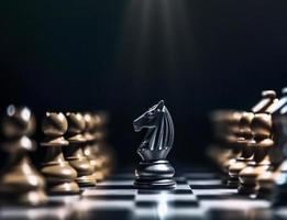 Image of chess game. Business, competition, strategy, leadership and success concept photo