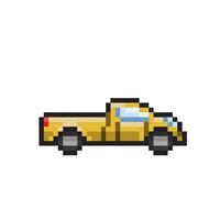 pickup car in pixel art style vector