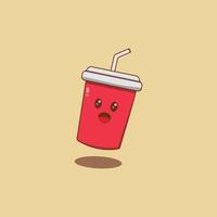 kawaii acortar Arte taza soda vector icono pegatina dibujos animados personaje