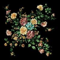 un ramo de flores de vistoso flores, un brillante paisaje floral, un festivo floral exhibición, floral petróleo pintura en lona , todavía vida flores cuadro, diseñado con artificial inteligencia, generativo ai foto