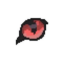 red cat eye in pixel art style vector