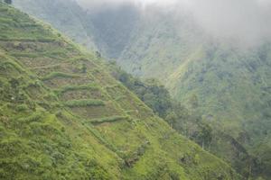 Landscape photo of downhill on terracing landmark when spring time.