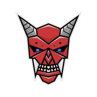 Vector demon robot mascot logo illustration