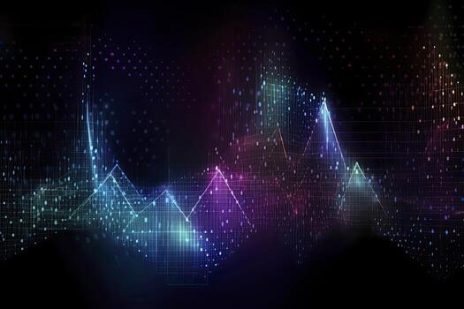 Abstract technology big data background concept. Artificial intelligence tech. Big data and cybersecurity. Transfer and storage of data sets, blockchain, server. Colorful background photo