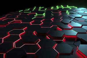 Abstract futuristic surface concept with hexagons. Trendy sci-fi technology background photo