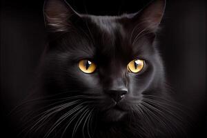 negro gato apreciación día agosto 17 ai generado foto