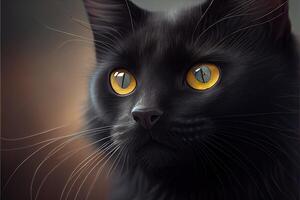 negro gato apreciación día agosto 17 ai generado foto