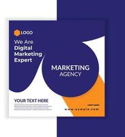 Digital business marketing, Corporate Square Agency Posts, social media Template vector