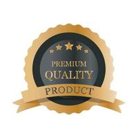 vector prima calidad producto dorado etiqueta diseño