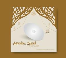 Ramadan Buffet Iftar Social Media Post Banner. Ramadan Theme Food Delivery Square Banner with Lantern. Good used for Food Social Media Post vector