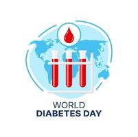 World Diabetes Day icon, blood drop in blue circle vector