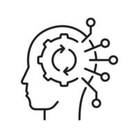 Human brain with rpa robotic process automation vector