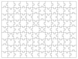 Jigsaw puzzle grid, piece matching game template vector