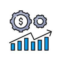 Enterprise resource planning chart growth arrow vector