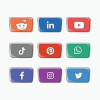 Online Tech Social Media Icons Collection vector